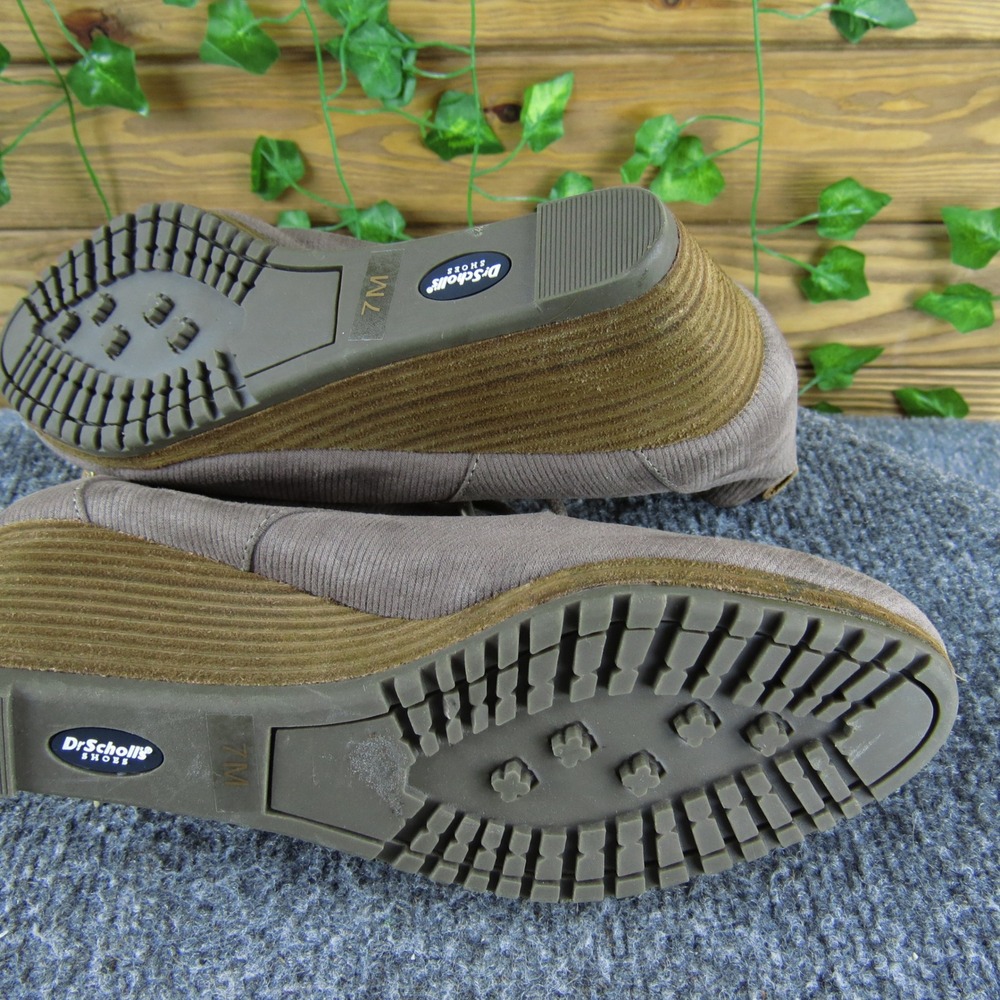Dr. Scholl's Close Call Women 7 Taupe Fabric Lace-Up Wedge Booties Comfort Shoes - Picture 7 of 7